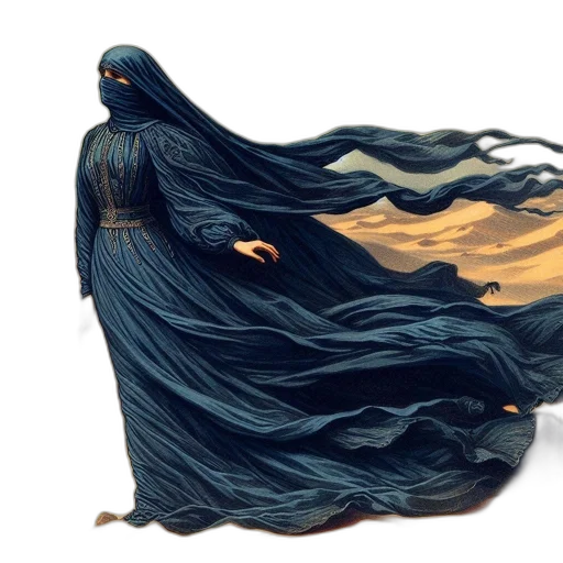 dress, mask, creature, hair transparent PNG cut-out