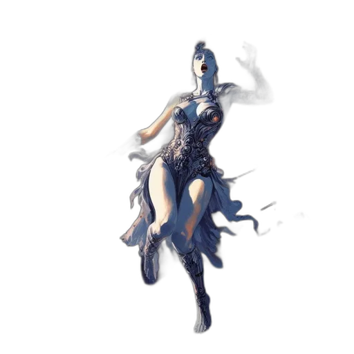 dress, staff, creature, weapon transparent PNG cut-out