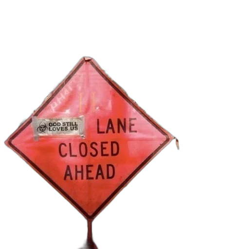 red, sign, sidewalk, says transparent PNG cut-out