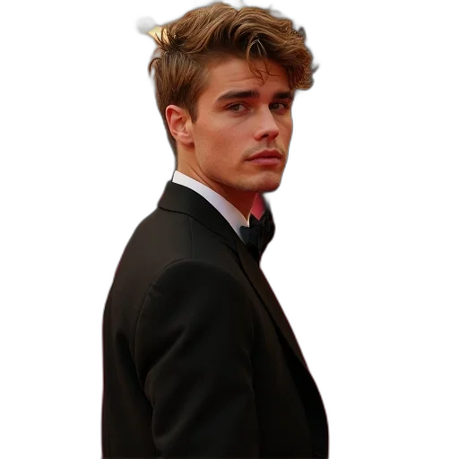jacket, hair, face, staff transparent PNG cut-out
