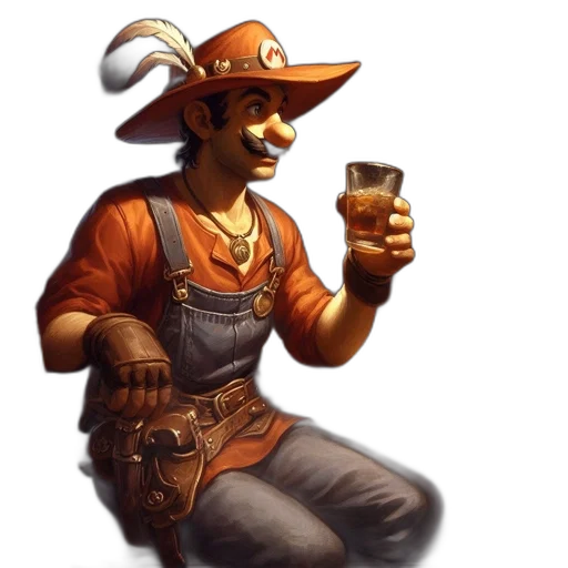 staff, hat, bottle, weapon transparent PNG cut-out