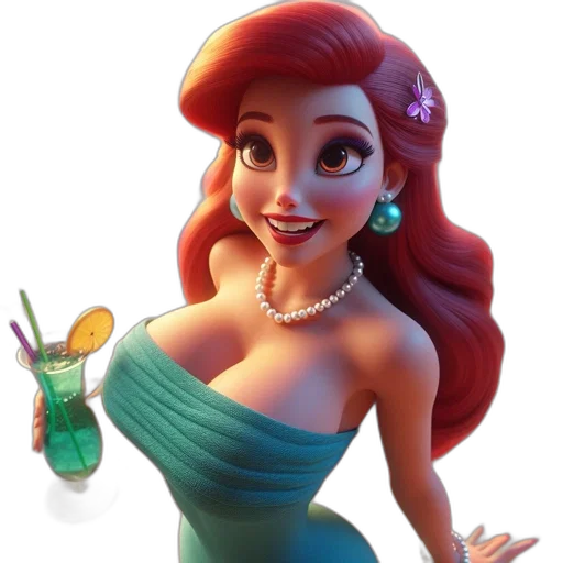 dress, jewelry, crown, 3d render transparent PNG cut-out