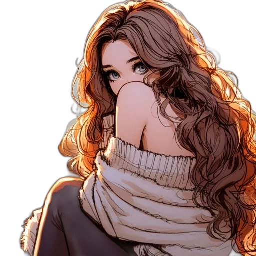 dress, hair, comic book art, photorealistic transparent PNG cut-out