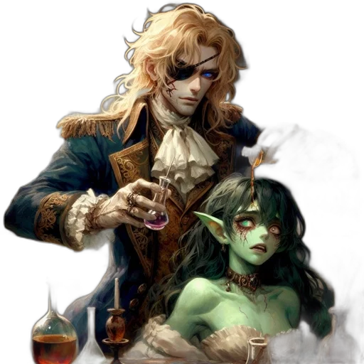 fantasy art, concept art, comic book art, photorealistic transparent PNG cut-out