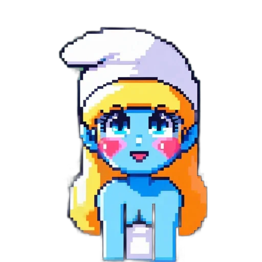 staff, hat, robot, pixel art transparent PNG cut-out