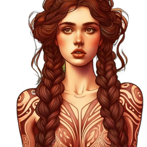 dress, hair, jewelry, face transparent PNG cut-out