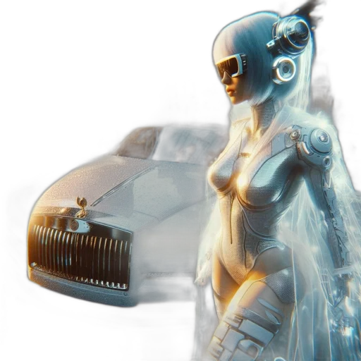 robot, car, concept art, cyberpunk transparent PNG cut-out