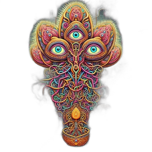 mask, staff, face, creature transparent PNG cut-out