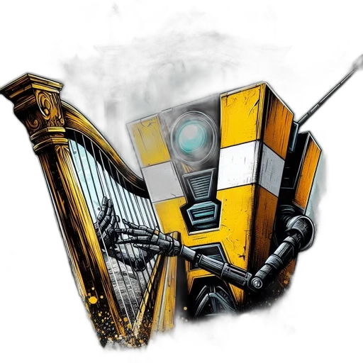 robot, staff, concept art, cyberpunk transparent PNG cut-out