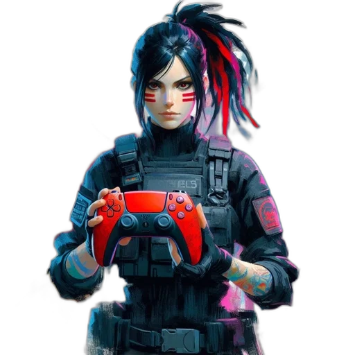 weapon, jacket, face, cyberpunk transparent PNG cut-out