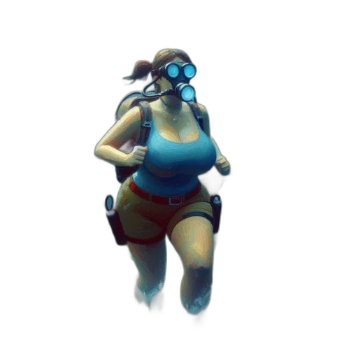 creature, robot, mask, staff transparent PNG cut-out
