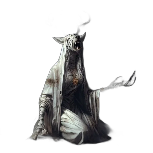 creature, mask, dragon, staff transparent PNG cut-out