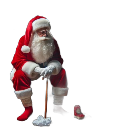 staff, 3d render, santa, claus transparent PNG cut-out