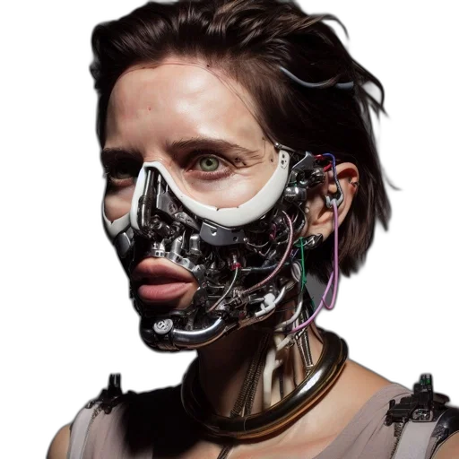 mask, robot, face, cyberpunk transparent PNG cut-out