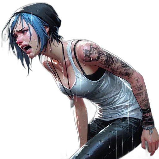 comic book art, cyberpunk, concept art, photorealistic transparent PNG cut-out