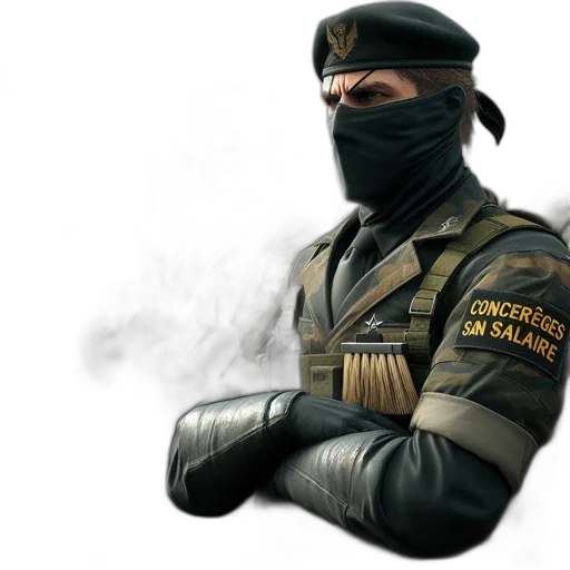 weapon, mask, staff, jacket transparent PNG cut-out