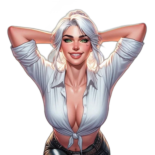 staff, face, jacket, comic book art transparent PNG cut-out