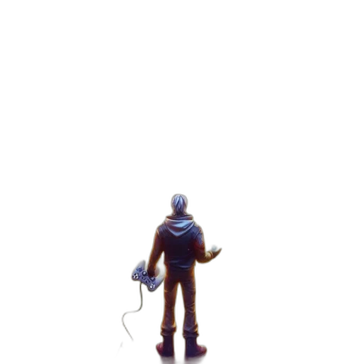 robot, jacket, staff, weapon transparent PNG cut-out