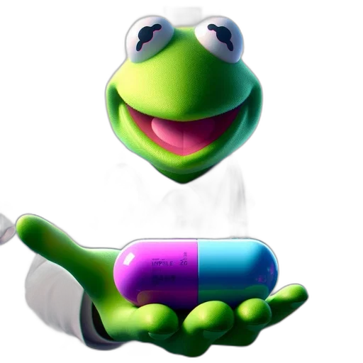 3d render, concept art, green, frog transparent PNG cut-out