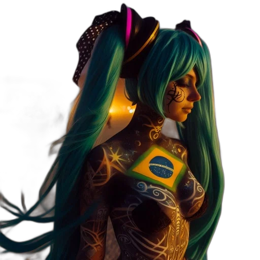 dress, mask, hair, jewelry transparent PNG cut-out