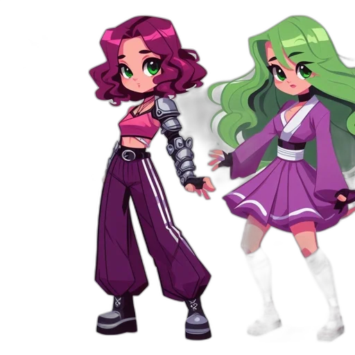 concept art, pixel art, 3d render, anime transparent PNG cut-out