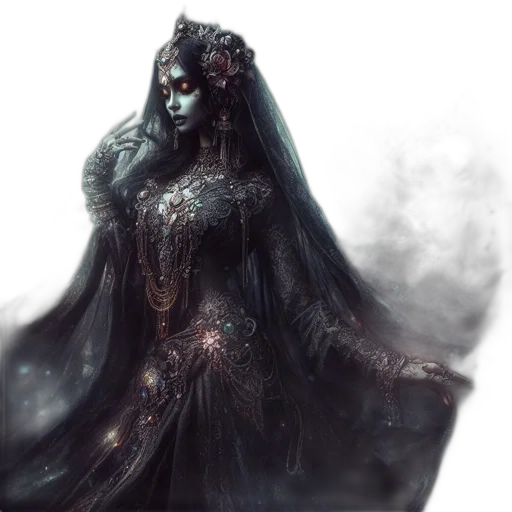 dress, crown, mask, fantasy art transparent PNG cut-out