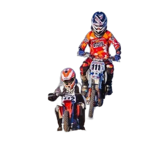 three, dirt, bike, riders transparent PNG cut-out