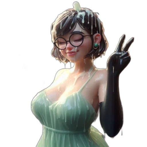 dress, robot, staff, weapon transparent PNG cut-out