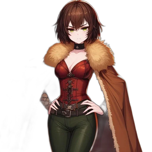 jacket, dress, weapon, staff transparent PNG cut-out