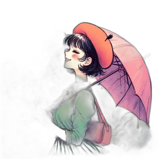 umbrella, hat, mask, dress transparent PNG cut-out