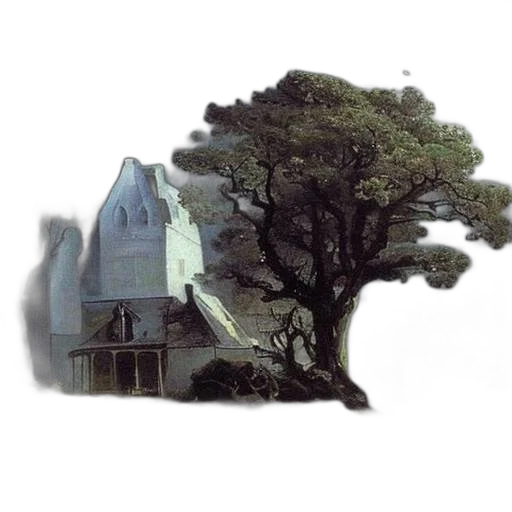 tree, building, hair, creature transparent PNG cut-out