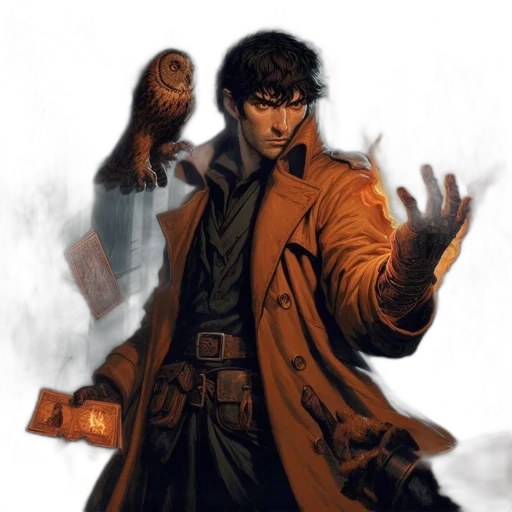jacket, staff, comic book art, concept art transparent PNG cut-out