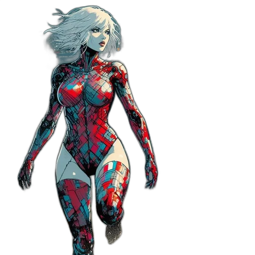 comic book art, concept art, cyberpunk, pixel art transparent PNG cut-out