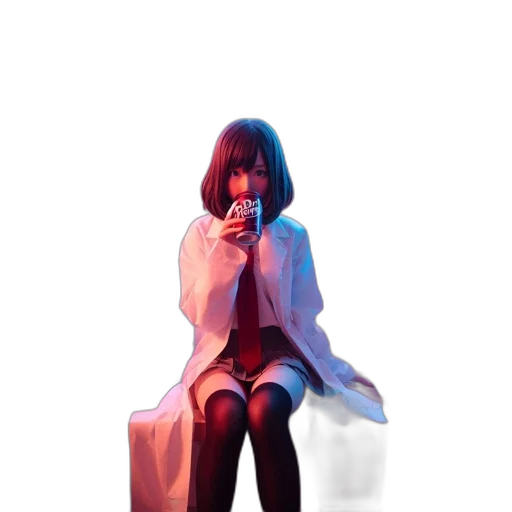 jacket, dress, umbrella, robot transparent PNG cut-out