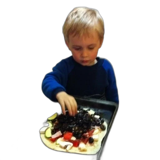 food, young, boy, making transparent PNG cut-out