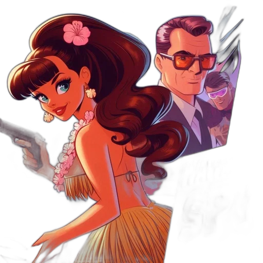 cartoon, comic book art, concept art, watercolor transparent PNG cut-out