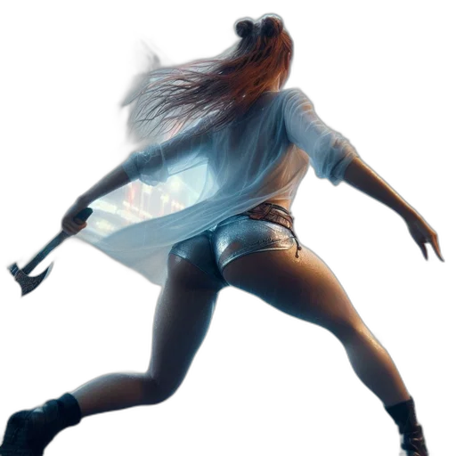 hair, jacket, dress, concept art transparent PNG cut-out