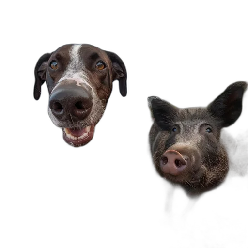 animal, face, mask, photorealistic transparent PNG cut-out