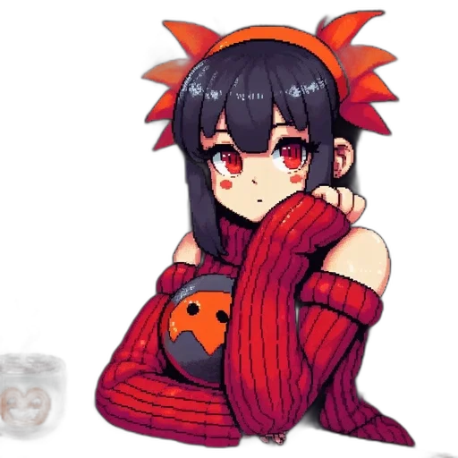 creature, mask, pixel art, anime transparent PNG cut-out