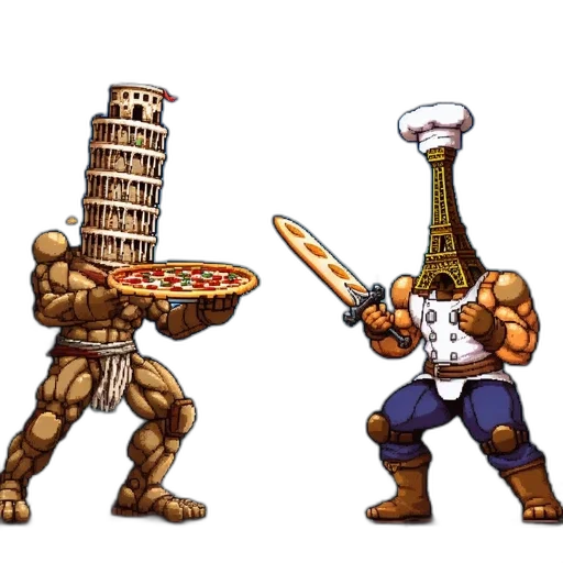 food, pixel art, concept art, comic book art transparent PNG cut-out