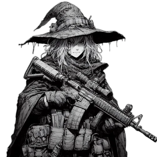 weapon, hat, jacket, umbrella transparent PNG cut-out