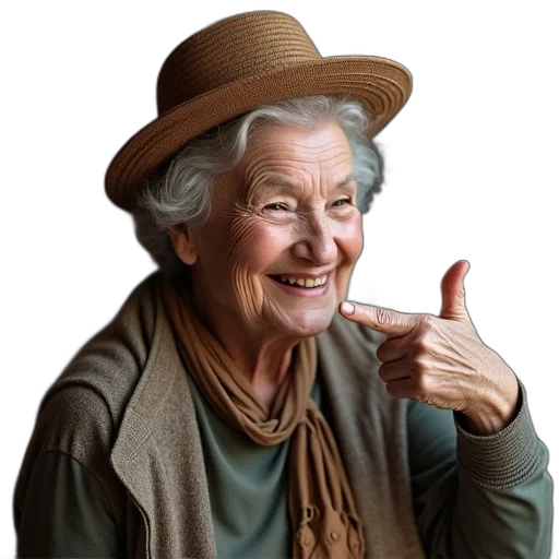 hat, staff, face, jacket transparent PNG cut-out