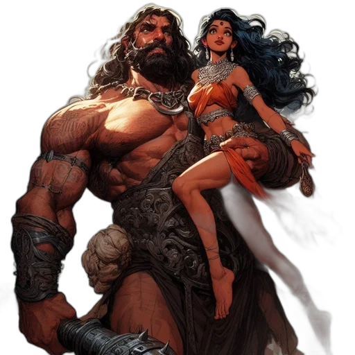 comic book art, fantasy art, concept art, underwater transparent PNG cut-out