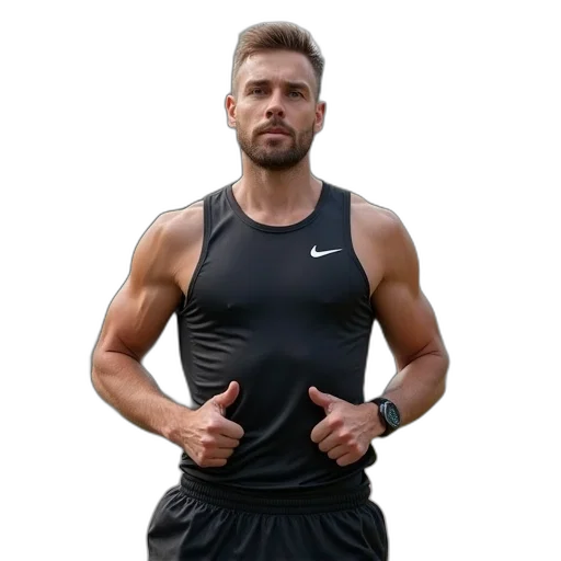 jacket, men, running, vest transparent PNG cut-out