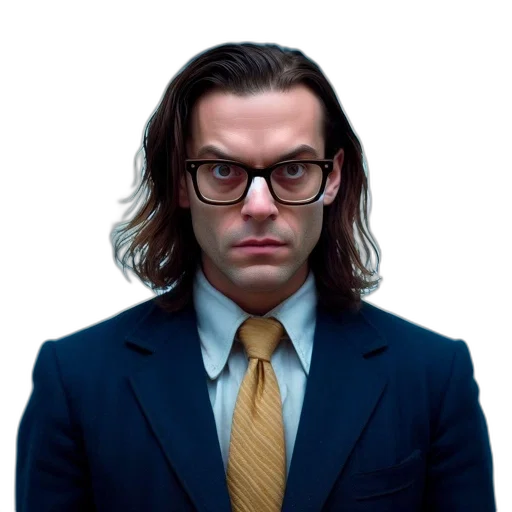 jacket, hair, face, staff transparent PNG cut-out