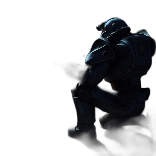 robot, mask, jacket, weapon transparent PNG cut-out
