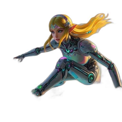 robot, concept art, 3d render, fantasy art transparent PNG cut-out