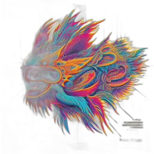 dragon, mask, hair, creature transparent PNG cut-out