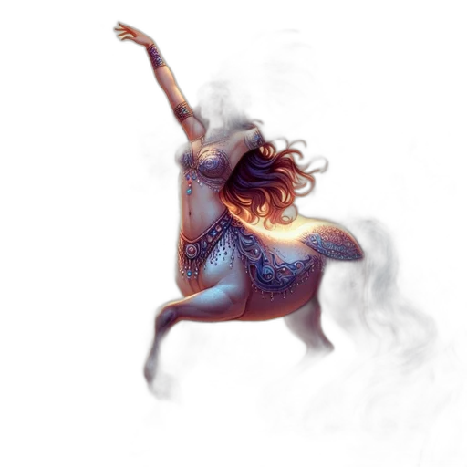 dragon, creature, dress, staff transparent PNG cut-out
