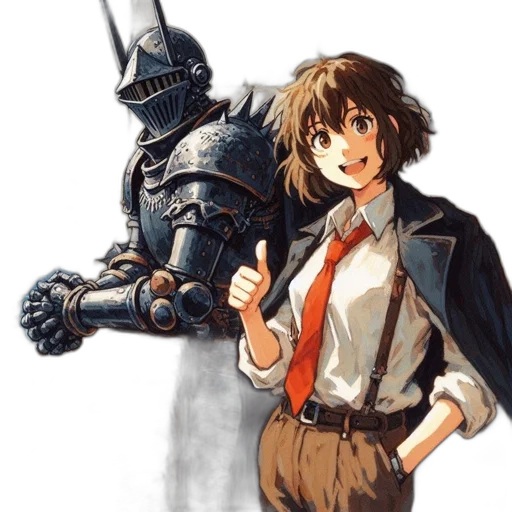 robot, weapon, sword, jacket transparent PNG cut-out